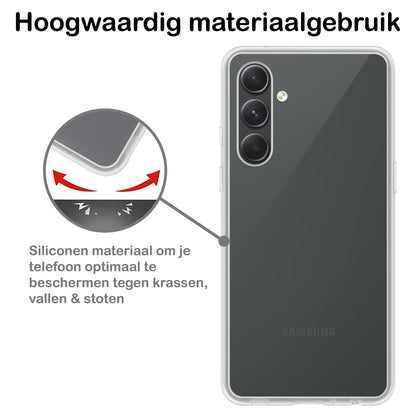 Forterra Samsung A54 Hoesje Siliconen Backcover Lichtgewicht - Transparant