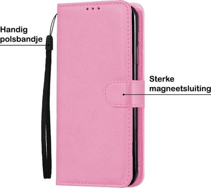 Forterra Samsung A51 Hoesje Bookcase Cover met Kaarthouder - Lichtroze