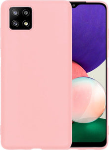 Forterra Samsung A22 5G Hoesje Siliconen Backcover Lichtgewicht - Lichtroze