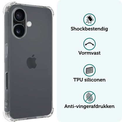 Forterra iPhone 16 Plus Hoesje Shockproof Backcover Siliconen - Transparant