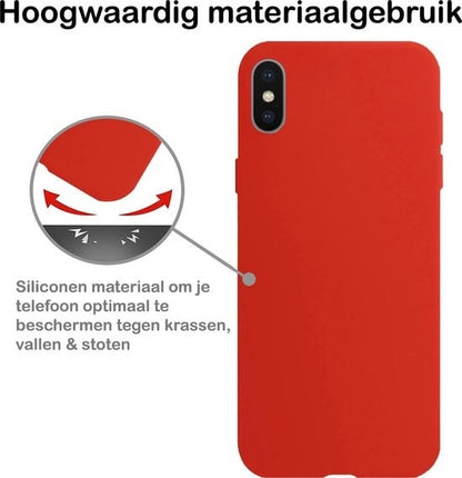 Forterra iPhone Xs Max Hoesje Siliconen Backcover Lichtgewicht - Rood