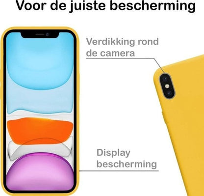 Forterra iPhone X Hoesje Siliconen Backcover Lichtgewicht - Geel