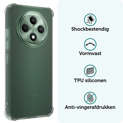Forterra Oppo Reno 12 F Hoesje Shockproof Backcover Siliconen - Transparant