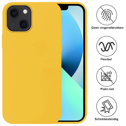 Forterra iPhone 14 Hoesje Siliconen Backcover Lichtgewicht - Geel