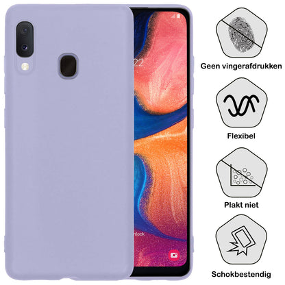Forterra Samsung A20e Hoesje Siliconen Backcover Lichtgewicht - Lila