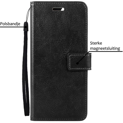 Forterra iPhone 15 Hoesje Bookcase Cover met Kaarthouder - Zwart