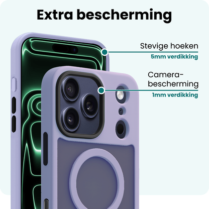 Forterra iPhone 17 Pro Max Hoesje Geschikt voor Magsafe Backcover Shockproof - Lila