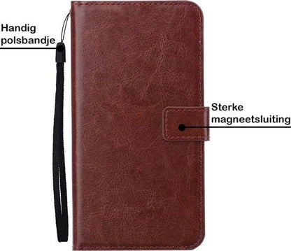 Forterra iPhone 12 Pro Hoesje Bookcase Cover met Kaarthouder - Bruin
