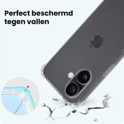 Forterra iPhone 17 Hoesje Shockproof Backcover Siliconen - Transparant