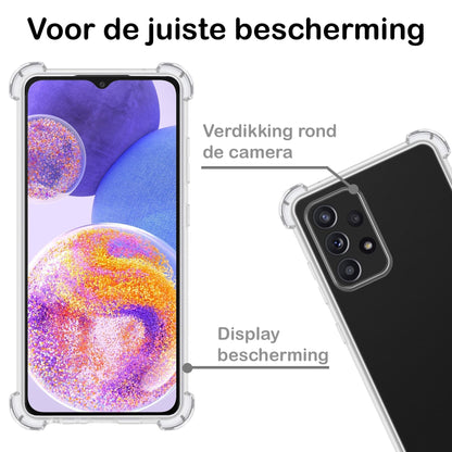 Forterra Samsung A23 Hoesje Shockproof Backcover Siliconen - Transparant