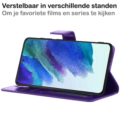 Forterra Samsung S21 FE Hoesje Bookcase Cover met Kaarthouder - Paars