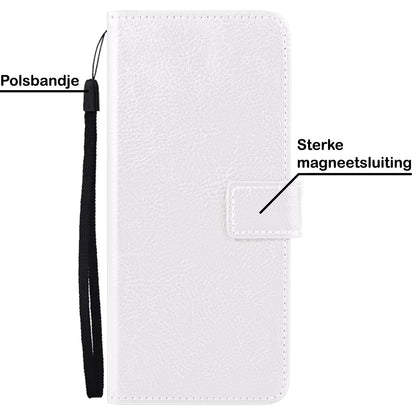 Forterra Samsung S22 Ultra Hoesje Bookcase Cover met Kaarthouder - Wit