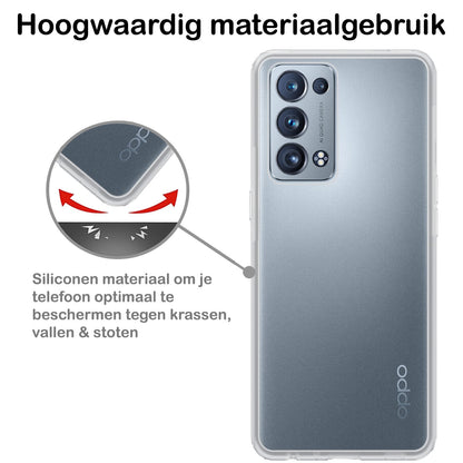 Forterra OPPO Reno 6 Pro Hoesje Siliconen Backcover Lichtgewicht - Transparant