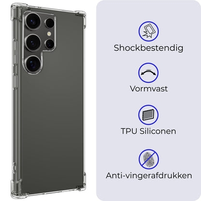 Forterra Samsung S24 Ultra Hoesje Shockproof Backcover Siliconen - Transparant