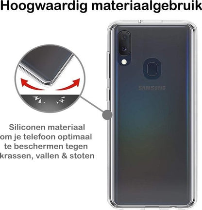 Forterra Samsung A20e Hoesje Siliconen Backcover Lichtgewicht - Transparant