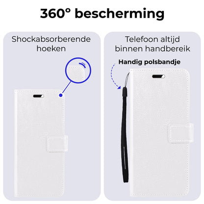 Forterra Samsung S24 Ultra Hoesje Bookcase Cover met Kaarthouder - Wit