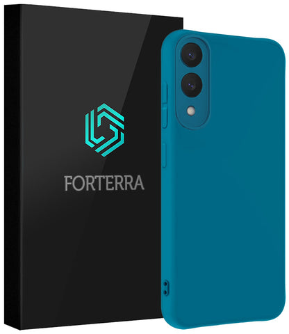 Forterra Samsung S25 Edge Hoesje Siliconen Backcover Lichtgewicht - Donkerblauw