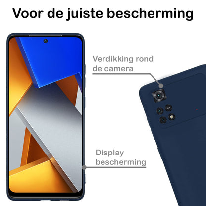 Forterra Poco M4 Pro 4G Hoesje Siliconen Backcover Lichtgewicht - Donkerblauw