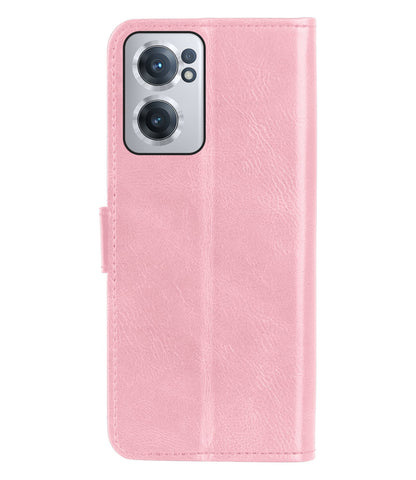 Forterra OnePlus Nord CE 2 Hoesje Bookcase Cover met Kaarthouder - Lichtroze