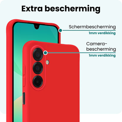 Forterra Samsung A26 Hoesje Siliconen Backcover Lichtgewicht - Rood