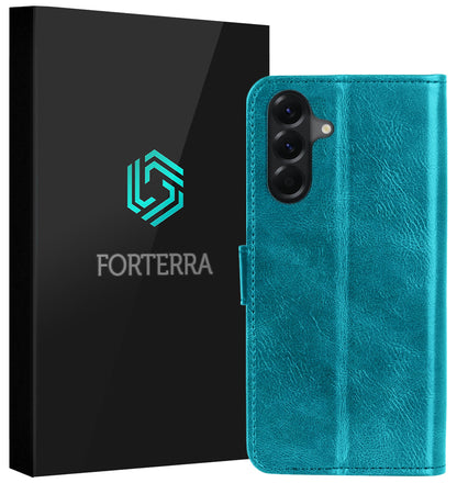 Forterra Samsung A36 Hoesje Bookcase Cover met Kaarthouder - Turquoise