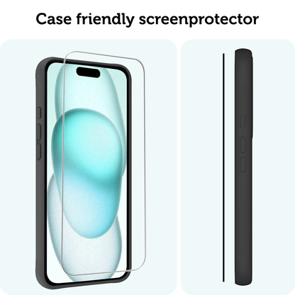 Forterra iPhone 15 Plus Screenprotector Gehard Glas met Installatieframe