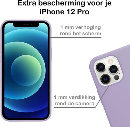 Forterra iPhone 12 Pro Hoesje Siliconen Backcover Lichtgewicht - Lila