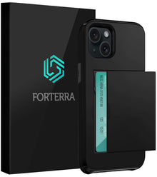 Forterra iPhone 14 Hoesje Kaarthouder Hard Case Shockproof - Zwart