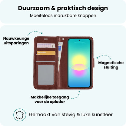 Forterra Samsung A27 Hoesje Bookcase Cover met Kaarthouder - Bruin
