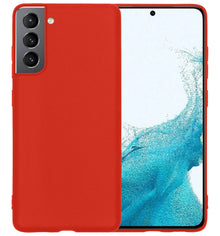 Forterra Samsung S22 Hoesje Siliconen Backcover Lichtgewicht - Rood