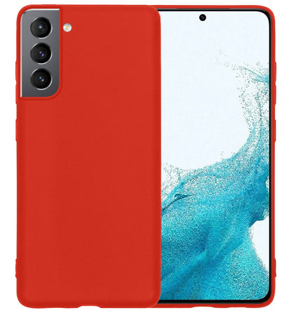 Forterra Samsung S22 Hoesje Siliconen Backcover Lichtgewicht - Rood