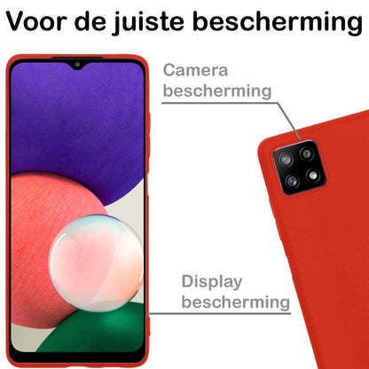 Forterra Samsung M22 Hoesje Siliconen Backcover Lichtgewicht - Rood