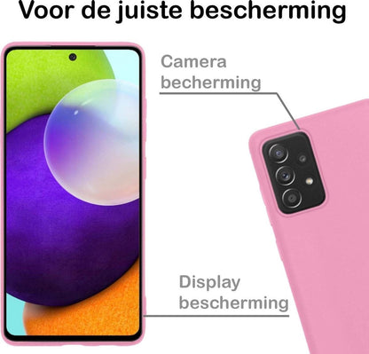 Forterra Samsung A52 Hoesje Siliconen Backcover Lichtgewicht - Lichtroze