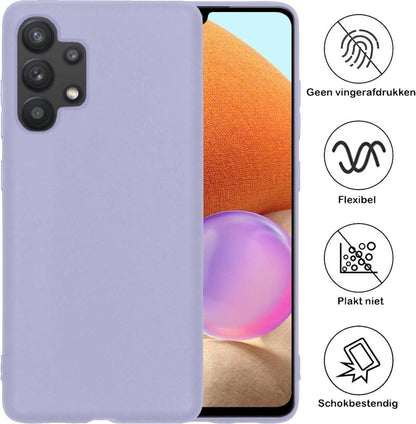 Forterra Samsung A32 5G Hoesje Siliconen Backcover Lichtgewicht - Lila