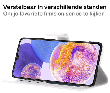 Forterra Samsung A23 Hoesje Bookcase Cover met Kaarthouder - Wit