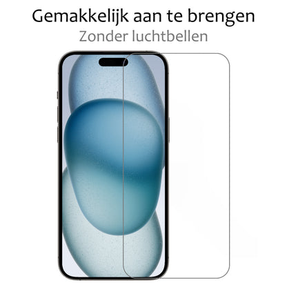 Forterra iPhone 15 Plus Screenprotector Gehard Glas - Anti-kras