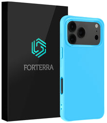 Forterra iPhone 17 Pro Hoesje Siliconen Backcover Lichtgewicht - Lichtblauw
