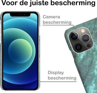 Forterra iPhone 12 Pro Hoesje Marmer Hard Case Cover - Groen