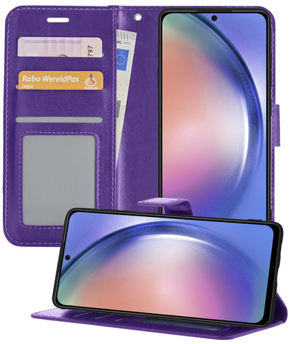 Forterra Samsung A54 Hoesje Bookcase Cover met Kaarthouder - Paars
