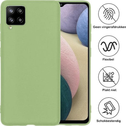 Forterra Samsung A12 Hoesje Siliconen Backcover Lichtgewicht - Groen