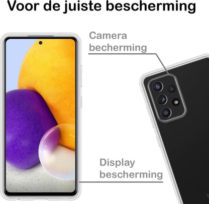 Forterra Samsung A72 Hoesje Siliconen Backcover Lichtgewicht - Transparant