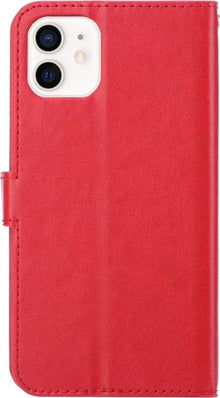 Forterra iPhone 12 Hoesje Bookcase Cover met Kaarthouder - Rood
