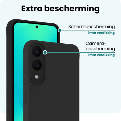 Forterra Samsung S25 Edge Hoesje Siliconen Backcover Lichtgewicht - Zwart