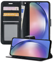 Forterra Samsung A54 Hoesje Bookcase Cover met Kaarthouder - Zwart
