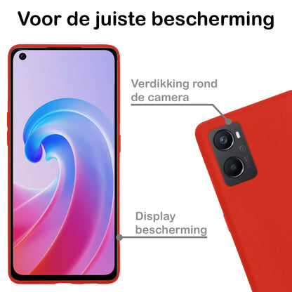 Forterra OPPO A76 Hoesje Siliconen Backcover Lichtgewicht - Rood