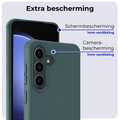 Forterra Samsung S23 FE Hoesje Siliconen Backcover Lichtgewicht - Donkergroen