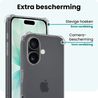 Forterra iPhone 17 Hoesje Geschikt voor Magsafe Backcover Shockproof - Transparant