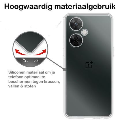 Forterra OnePlus Nord CE 3 Lite Hoesje Siliconen Backcover Lichtgewicht - Transparant