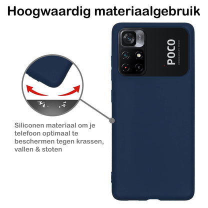 Forterra Xiaomi Poco M4 Pro 5G Hoesje Siliconen Backcover Lichtgewicht - Donkerblauw