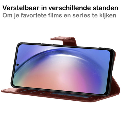 Forterra Samsung A54 Hoesje Bookcase Cover met Kaarthouder - Bruin